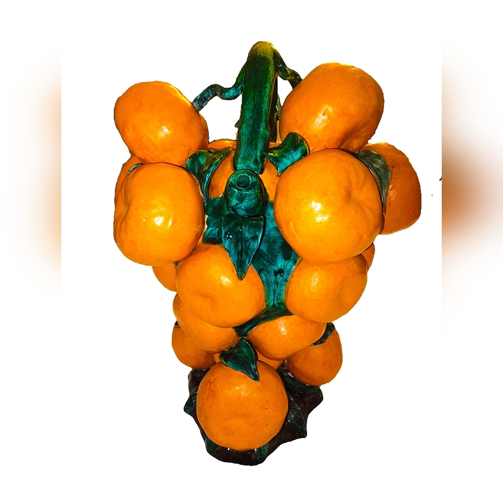 Vintage Barbotine Clementine Ceramic Picher from Spain, 1930's